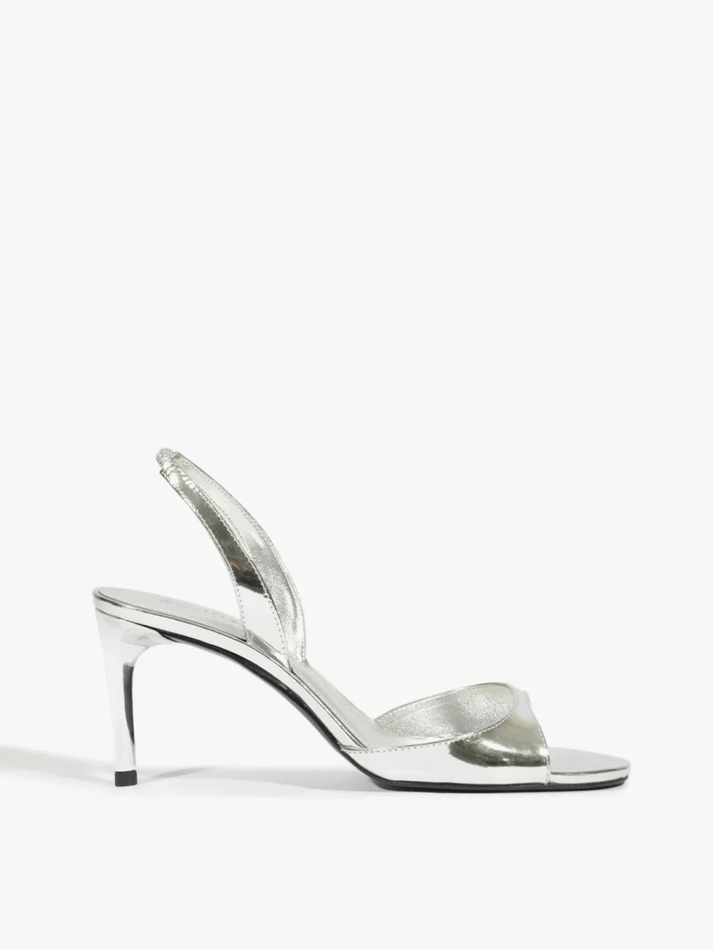 NEW NWT Schutz Scarlett Silver Slingback Mid-Heel Sandal Size 10B